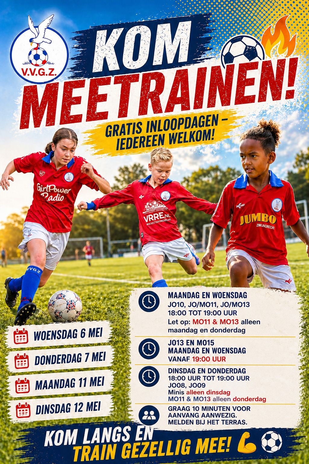 Gratis proeftrainingen voor de jeugd