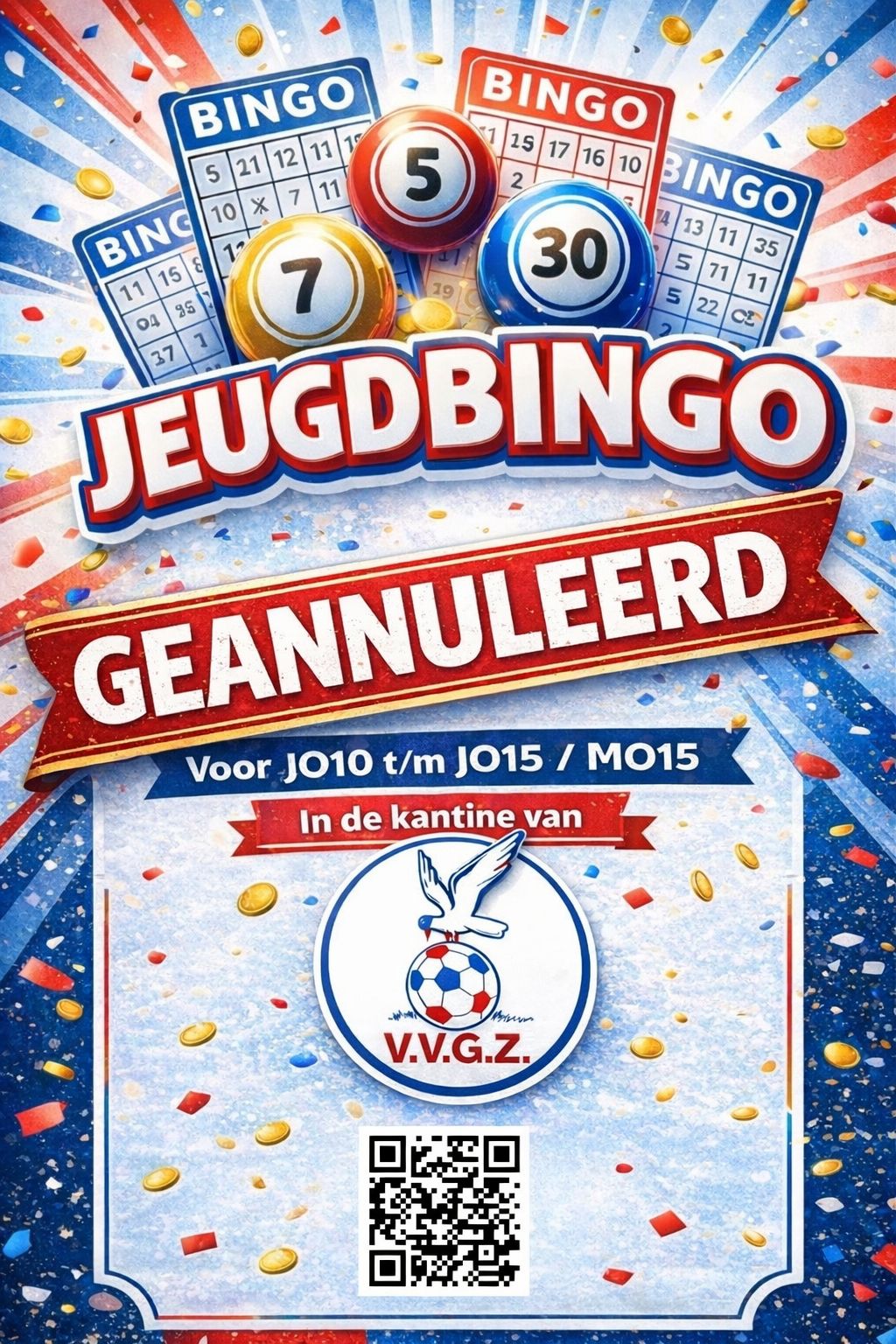 Jeugdbingo gaat  niet door!